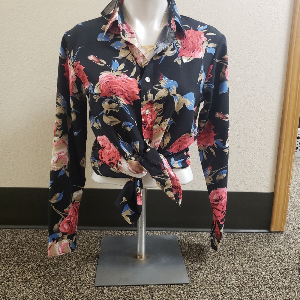 Black Floral Top